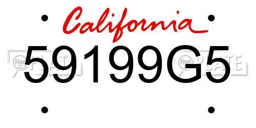 59199G5 California License Plate