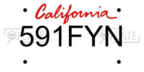 591FYN California License Plate