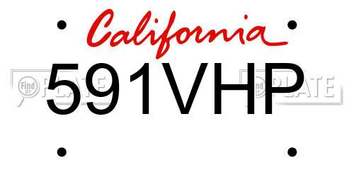 591VHP California License Plate