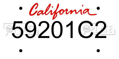 59201C2 California License Plate