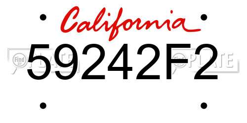 59242F2 California License Plate