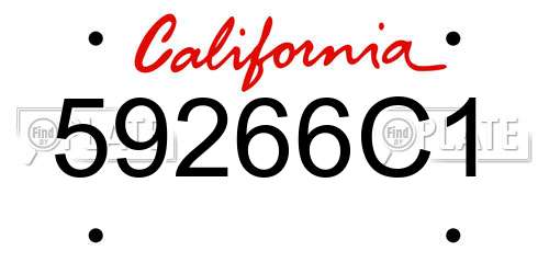 59266C1 California License Plate