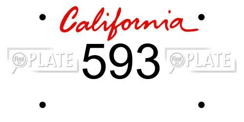 593 California License Plate