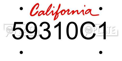 59310C1 California License Plate