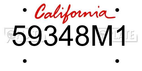 59348M1 California License Plate