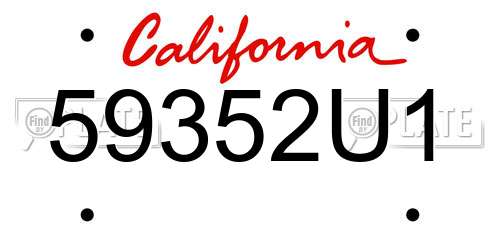 59352U1 California License Plate