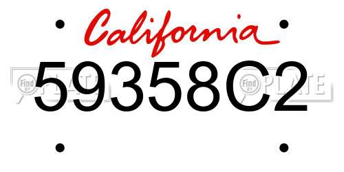 59358C2 California License Plate
