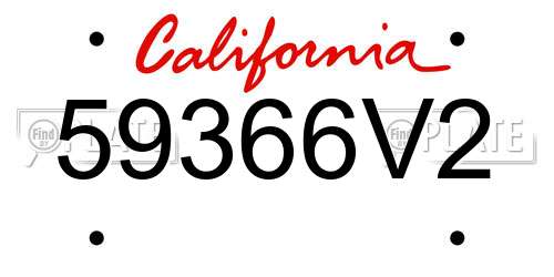 59366V2 California License Plate