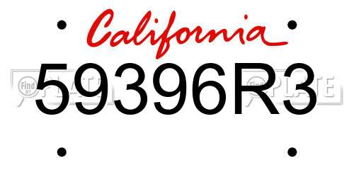 59396R3 California License Plate