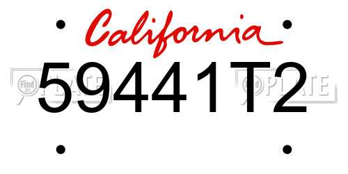59441T2 California License Plate