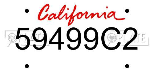 59499C2 California License Plate