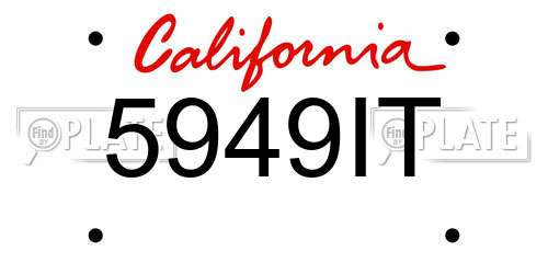 5949IT California License Plate