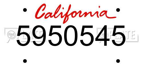 5950545 California License Plate
