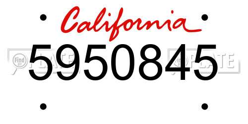 5950845 California License Plate