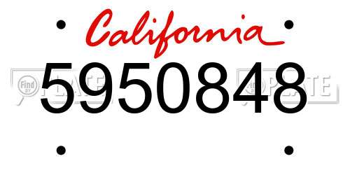 5950848 California License Plate