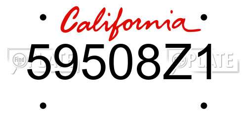 59508Z1 California License Plate