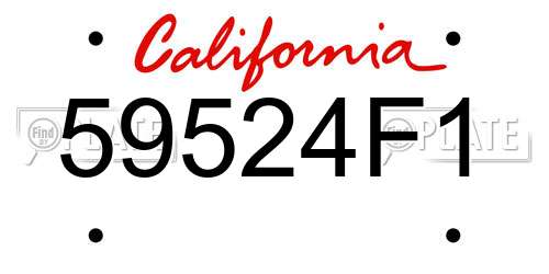 59524F1 California License Plate