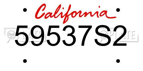 59537S2 California License Plate