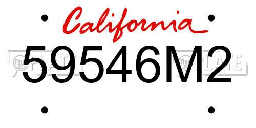 59546M2 California License Plate