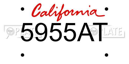5955AT California License Plate