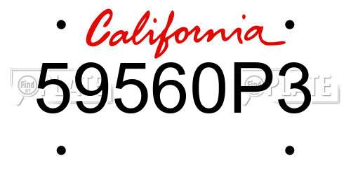 59560P3 California License Plate