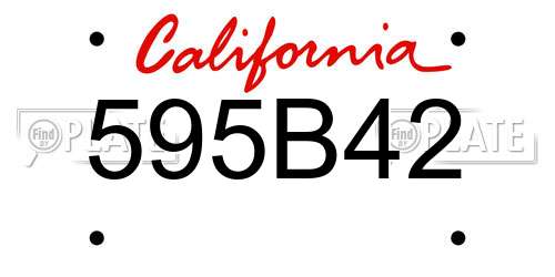595B42 California License Plate