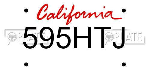 595HTJ California License Plate
