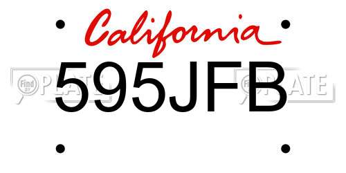 595JFB California License Plate