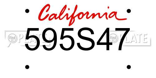 595S47 California License Plate