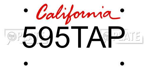 595TAP California License Plate