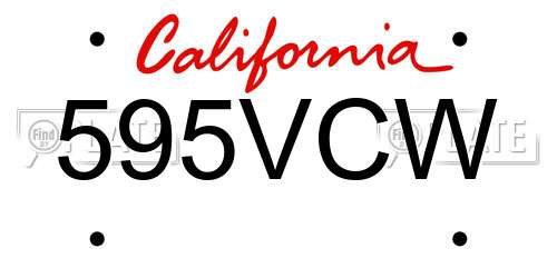 595VCW California License Plate
