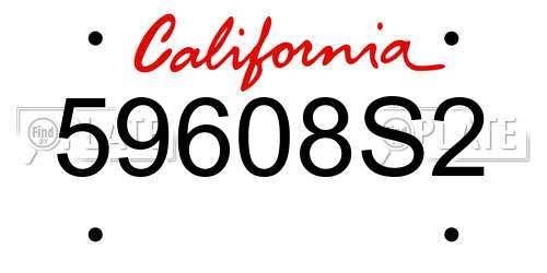 59608S2 California License Plate