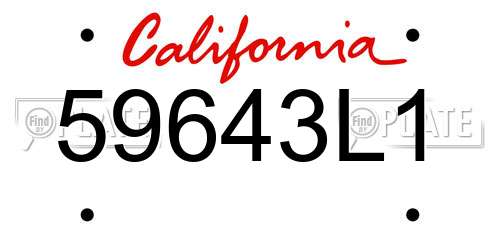 59643L1 California License Plate