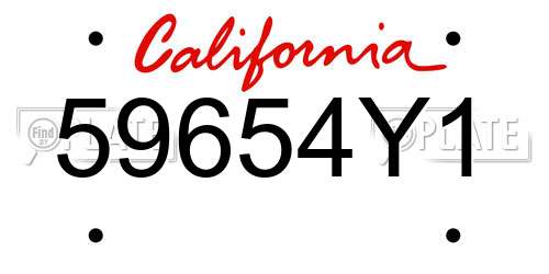 59654Y1 California License Plate
