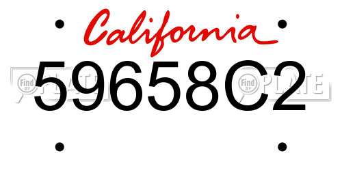 59658C2 California License Plate