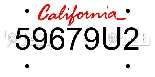 59679U2 California License Plate