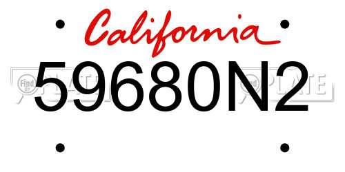 59680N2 California License Plate