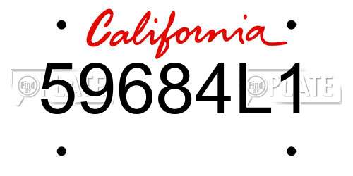 59684L1 California License Plate