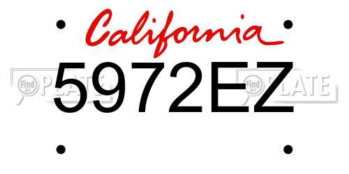 5972EZ California License Plate