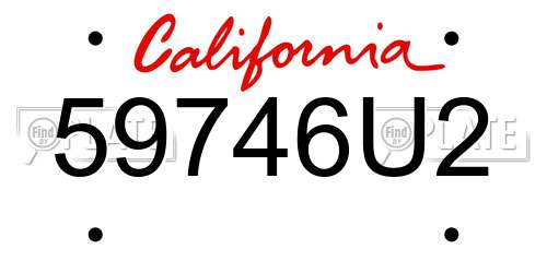 59746U2 California License Plate
