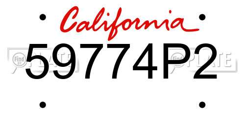 59774P2 California License Plate
