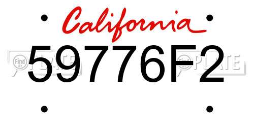 59776F2 California License Plate