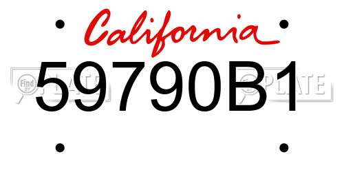 59790B1 California License Plate