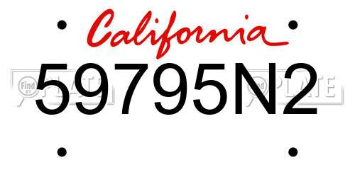 59795N2 California License Plate