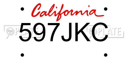 597JKC California License Plate