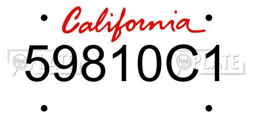 59810C1 California License Plate