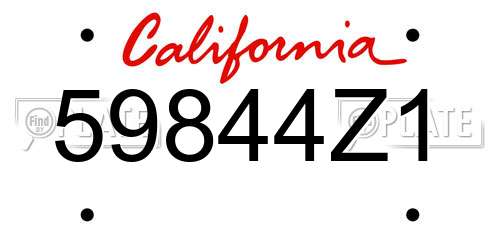 59844Z1 California License Plate