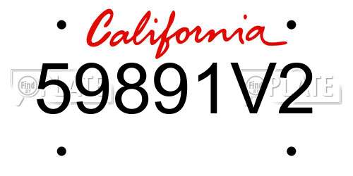 59891V2 California License Plate