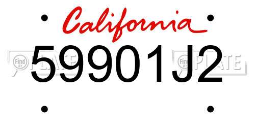 59901J2 California License Plate