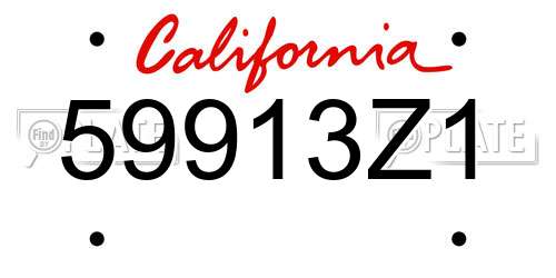 59913Z1 California License Plate